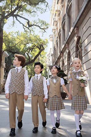 Юбка НИКА цвет клетка бежевая