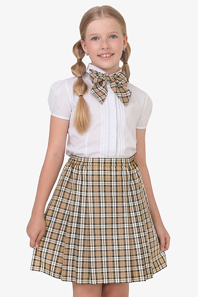 Юбка в бежевую клетку.