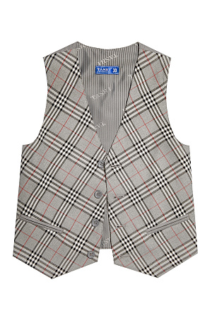 Жилет для мальчика ПРЕЗИДЕНТ цвет серая клетка 