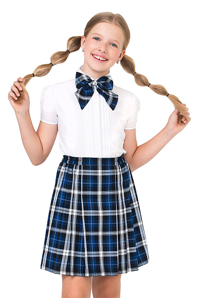 Юбка в синюю клетку со складками  2 500 ₽.