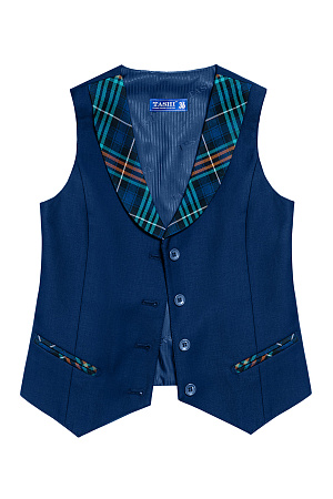 Жилет для девочки РОЗА цвет зеленая клетка 