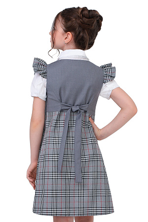 Сарафан с крылышками цвет серая клетка