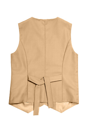 Жилет для девочки РОЗА цвет бежевая клетка