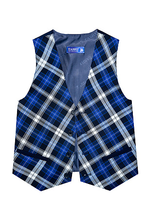 Жилет для мальчика ПРЕЗИДЕНТ цвет синяя клетка 