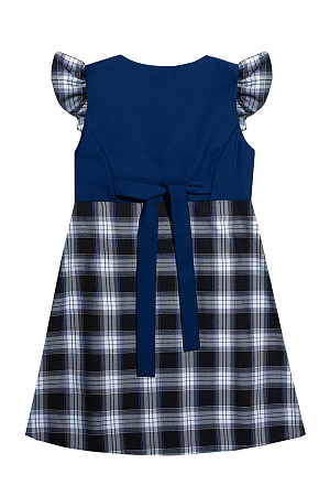 Сарафан с крылышками MEDIUM цвет синий 015 с клеткой БКК 