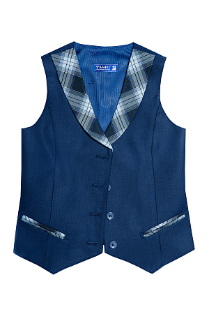 Жилет для девочки РОЗА цвет клетка БКК 