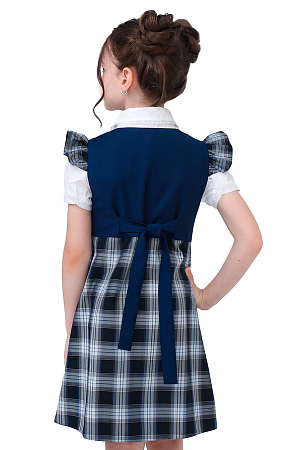 Сарафан с крылышками MEDIUM цвет синий 015 с клеткой БКК 