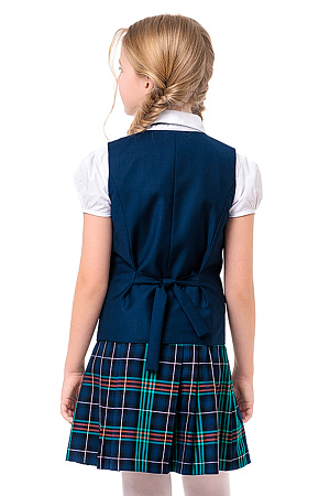 Жилет для девочки РОЗА цвет зеленая клетка 